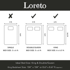 Grey and Blue 100% Cotton Flat King Bedsheet, 144 TC